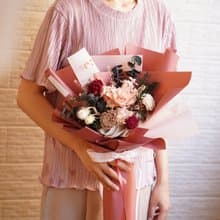 【竒花】俄羅斯紅永生花束 畢業 生日禮物 永生乾燥花 告白