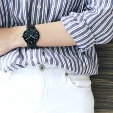 【PICONO】RGB 系列 輕薄黑色快拆式不鏽鋼網帶手錶 / RGB-6404