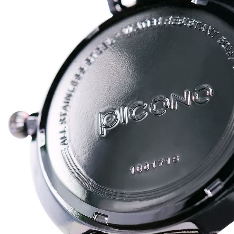 【PICONO】RGB 系列 輕薄黑色快拆式不鏽鋼網帶手錶 / RGB-6404