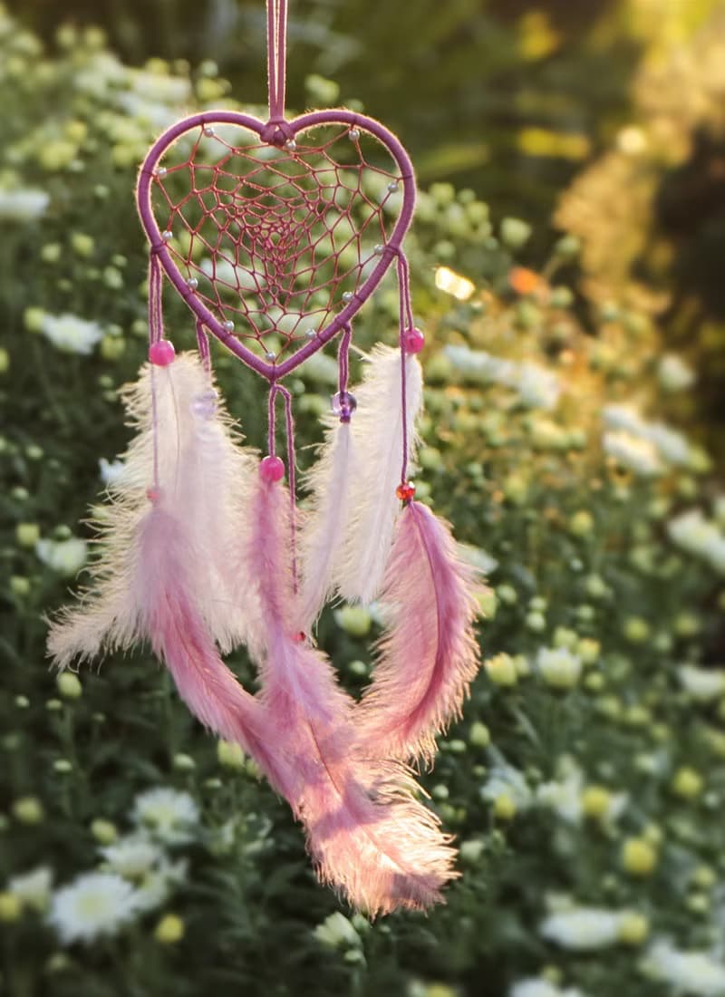 心動丨情人禮物 手工編織 生日禮物 捕夢網 掛飾-玫瑰紫紅