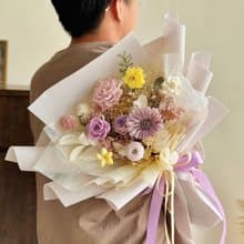 紫色系 永生花束 情人節花束
