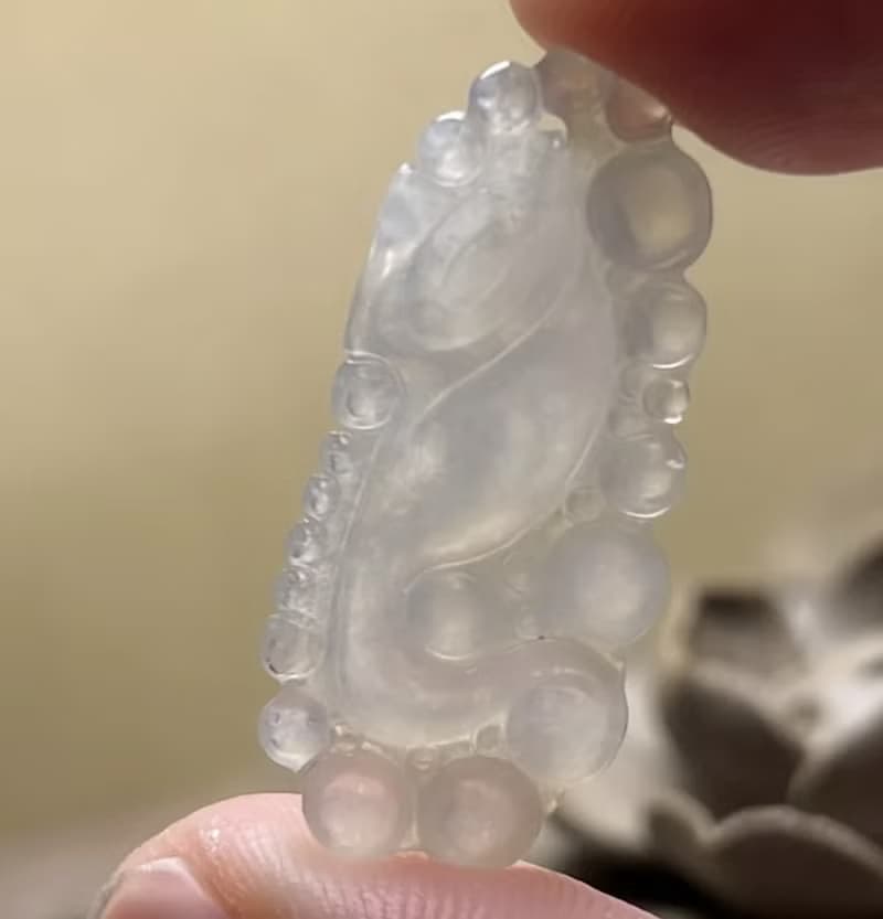 冰種翡翠懷古龍牌項鍊 | 天然緬甸玉翡翠A貨 | 送禮