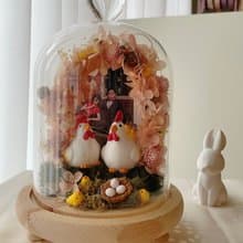 Miss。花謎 【幸福起家】帶路雞玻璃罩 玻璃盅 新婚 入厝