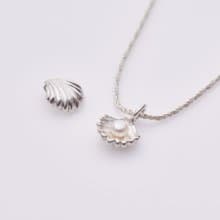 貝殼純銀長項鍊 silver shell necklace