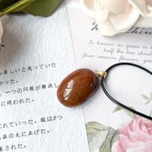 【一物一圖】天然戰國紅瑪瑙蛋面吊墜 18K金吊墜扣連皮繩
