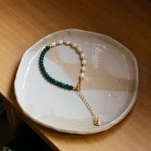 【Montagne】Peacock Pearl Fusion | 孔雀石。珍珠手鍊