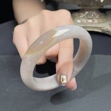 【浪漫相遇】巴西天然飄雪櫻花粉玉髓手鐲 | 天然玉髓 | 送禮