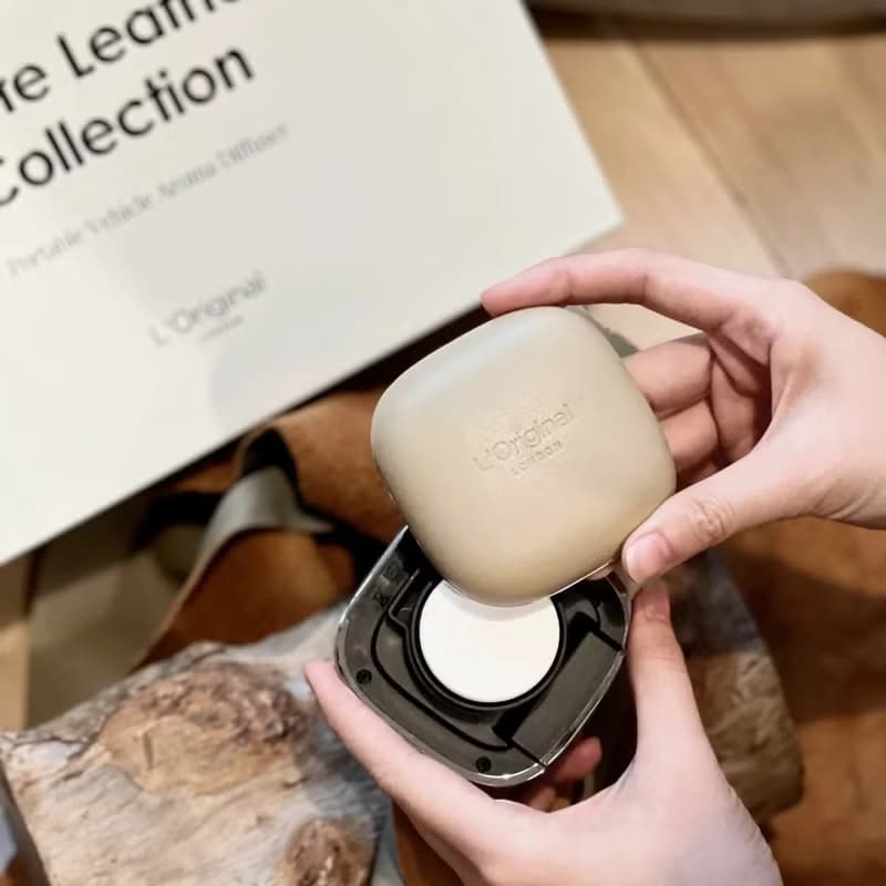 英國L'Original頂級牛皮車用香氛機禮盒-柔光棕【官方總代理】