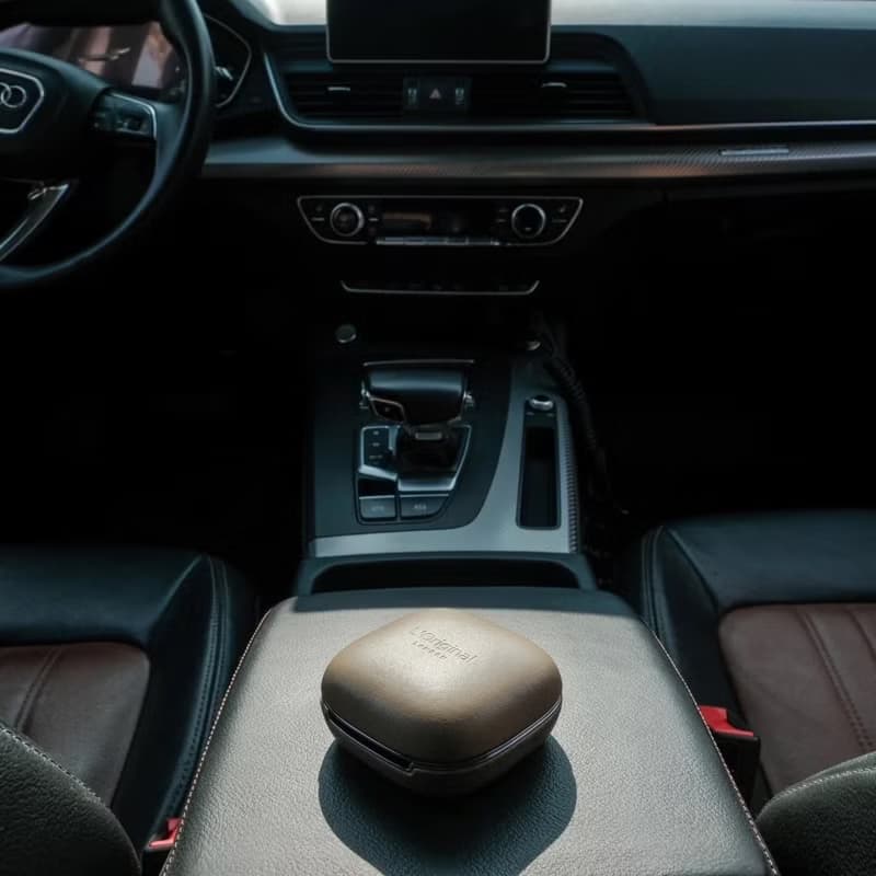 英國L'Original頂級牛皮車用香氛機禮盒-柔光棕【官方總代理】