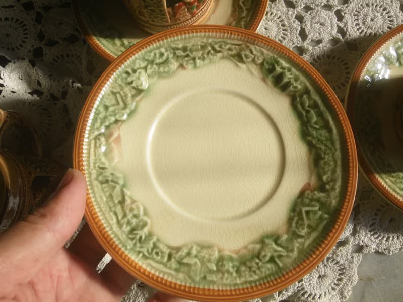【老時光 OLD-TIME】早期日本製陶瓷浮雕咖啡茶具組