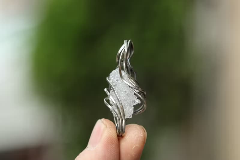 【水晶系列】少見礦物 鑽石魚眼石 純銀三戴法墜飾 實體精緻透亮