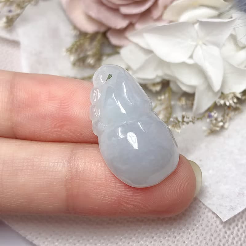 【福祿】冰種白翡翡翠葫蘆 | 天然緬甸A貨翡翠 | 送禮