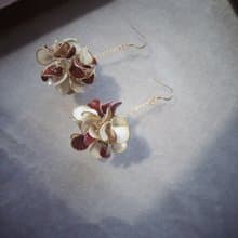花開富貴 浪漫花球垂墜式樹脂耳環