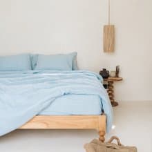 Sky blue linen duvet cover / Softened linen / Comforter cover / Quilt cover