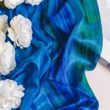 100% Mulberry Silk Scarf – Hand Dyed, Lightweight, Peacock Blue