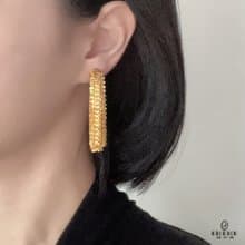 Hi Onion優雅的刺蝟 小眾鍍金流蘇耳夾耳釘修飾臉型高級冷淡百搭