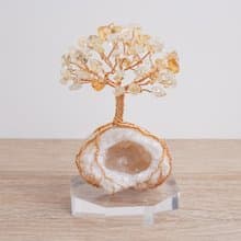 聚寶盆水晶樹 小尺寸 // 黃水晶 白晶洞 // 招財 豐盛 // 贈底座