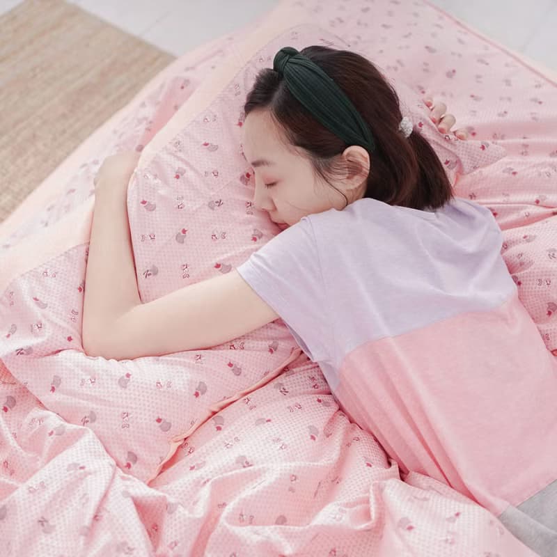 (雙人)MIT有機棉狐狸剪花寢具組-點點麻花粉∣四件組