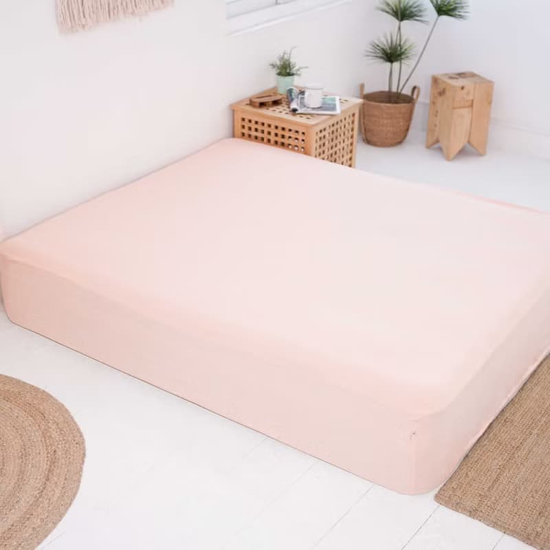(雙人)MIT有機棉狐狸剪花寢具組-點點麻花粉∣四件組