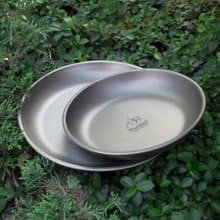 【Horizon 天際線】純鈦戶外野營餐盤雙盤組 (18cm+15cm)