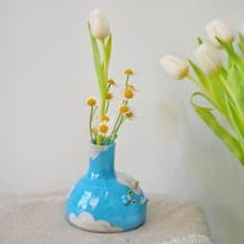 花の器皿•雲朵貓花器 陶作 【僅一個】