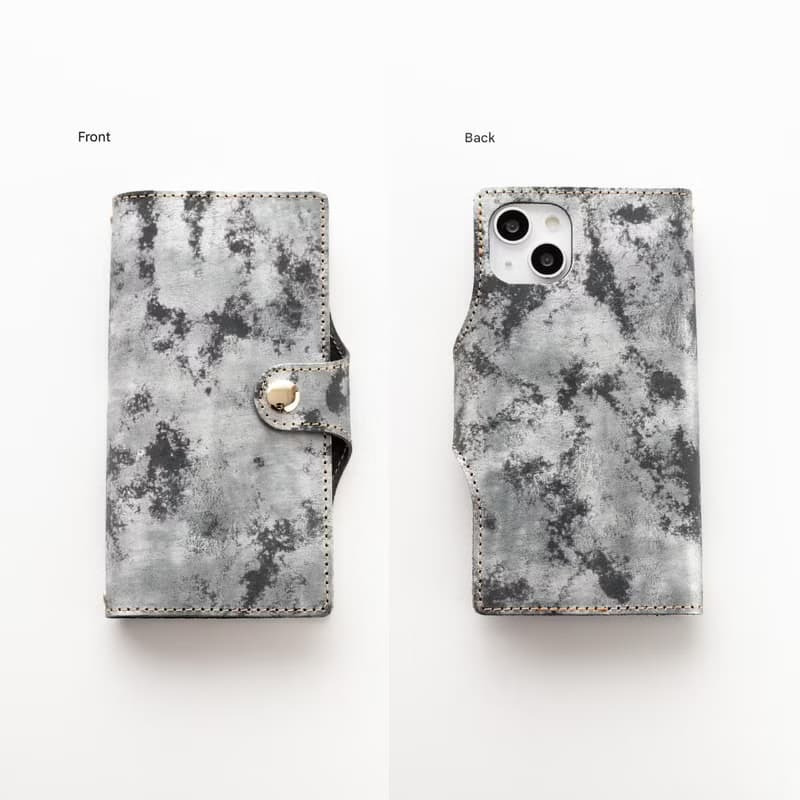全機種対応 スマホケース 手帳型 ベルト付き 【 ヴィンテージメタリックレザー 】 本革 イタリアンレザー プレゼント ギフト iPhone16 AH08K