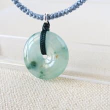 本命年【歲歲平安 】冰飄花平安扣翡翠絲光編織項鍊*FA03*招財