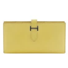 【日本直送】エルメス HERMES ベアンスフレ 長財布 ヴォーエプソン 黄 R レディース【中古】