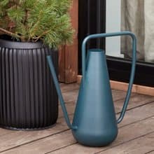 【Hübsch】－990901 深藍綠色簡約金屬澆水壺 植栽 園藝