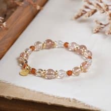 銅髮晶 冰種超七 冰透黑金超七 橙石榴石 手鍊 天然礦石水晶