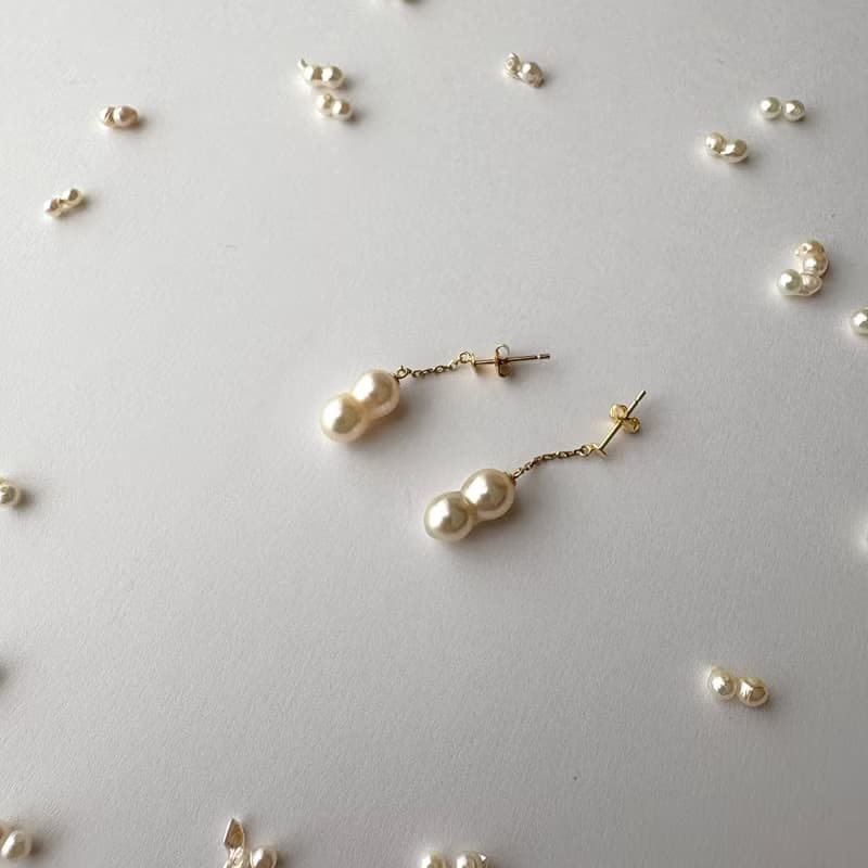 K18 ツインパール ピアス  あこや真珠 パールピアス あこやパール　日本の真珠 pearl earrings 珍珠耳環 珍珠耳环 진주귀걸이