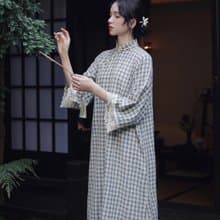 西瑤 復古格子改良旗袍