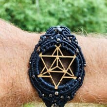 Hematite Merkaba Watch bracelet macrame