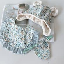 海水藍青草 飛行帽手工彌月禮盒  嬰兒禮物 滿月禮物 週歲禮