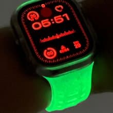 Apple Watch Band 夜光綠色耐用防水FKM運動氟橡膠錶帶