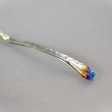 Titanium hairpin・純チタンヘアピン・シャープな鎚目・ButtブルーC６３mm