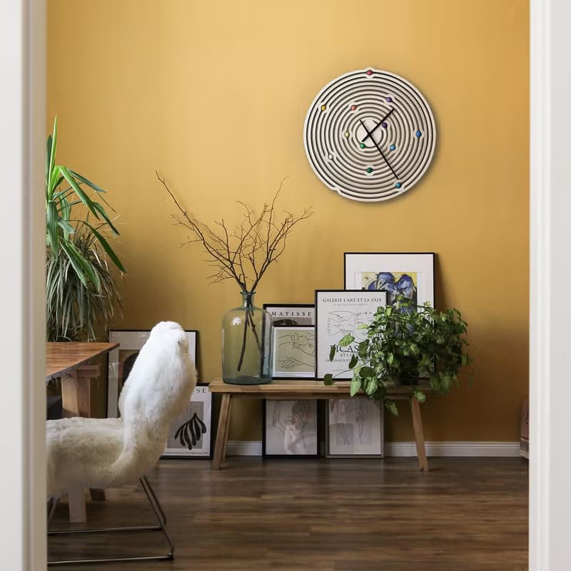 Abacus - 由鐳射切割幾何零件組成的手工木製掛鍾