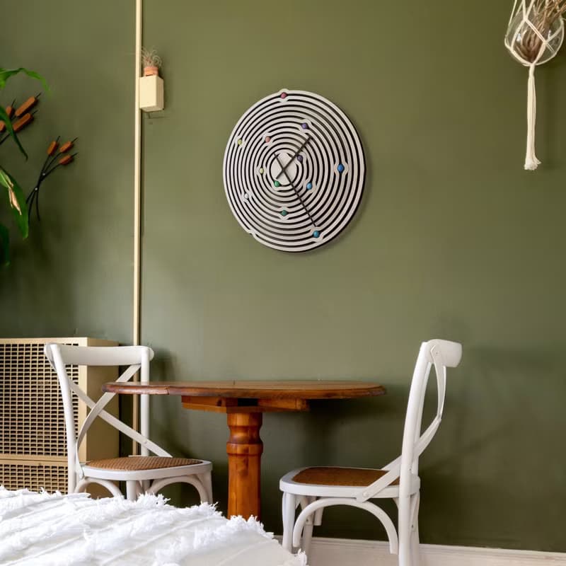 Abacus - 由鐳射切割幾何零件組成的手工木製掛鍾