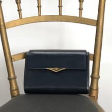 【 日本直送　名牌中古包 】Cartier カルティエ サファイアライン クラッチバッグ ネイビー レザー vintage ヴィンテージ オールド rtrwm3