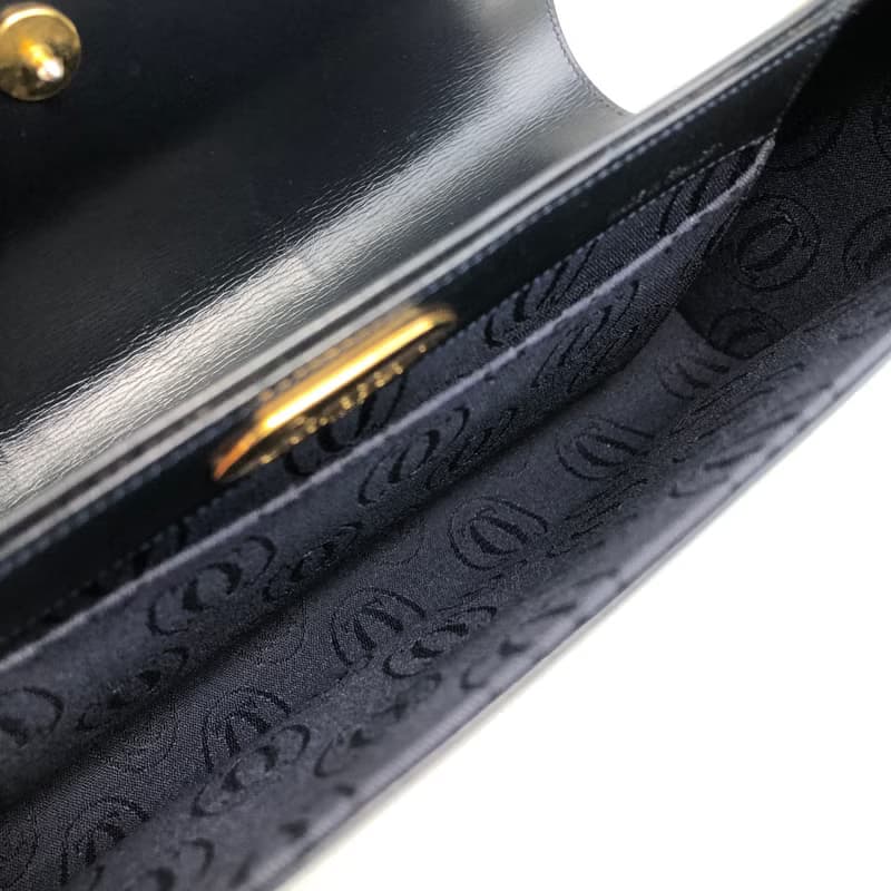 【 日本直送　名牌中古包 】Cartier カルティエ サファイアライン クラッチバッグ ネイビー レザー vintage ヴィンテージ オールド rtrwm3