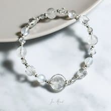 霧林秘境-白幽靈.月光石-純銀設計款手鍊