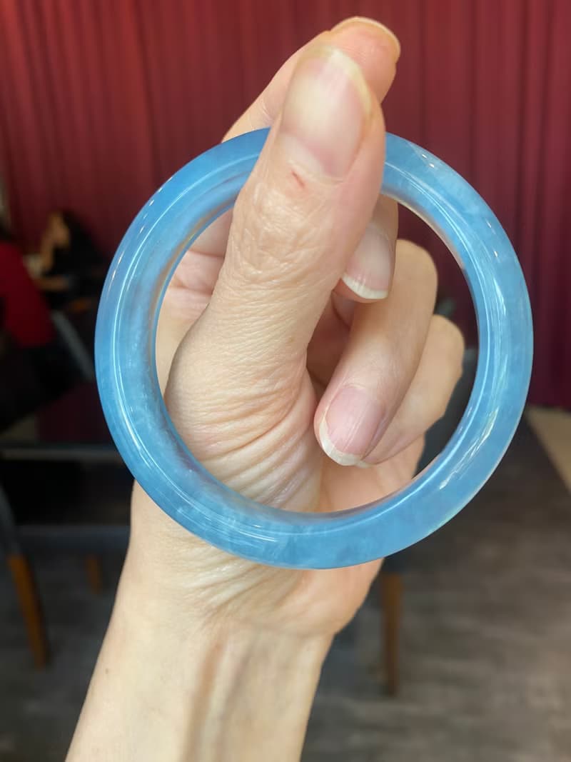 藍天白雲海藍寶手鐲56.8