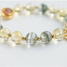 黃水晶綠幽靈手鏈/招財-防小人-旺工作運-女設計手串閨蜜禮物