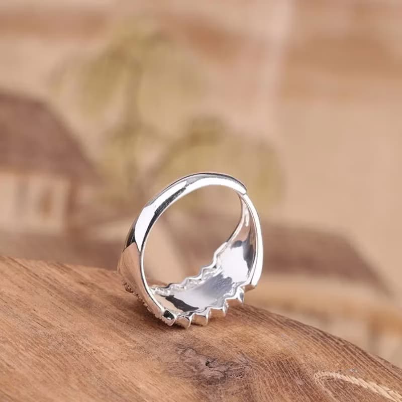 Mysterious Shinning Marcasite Jewelry Ring for Women Simple Fashion Hollow Rings