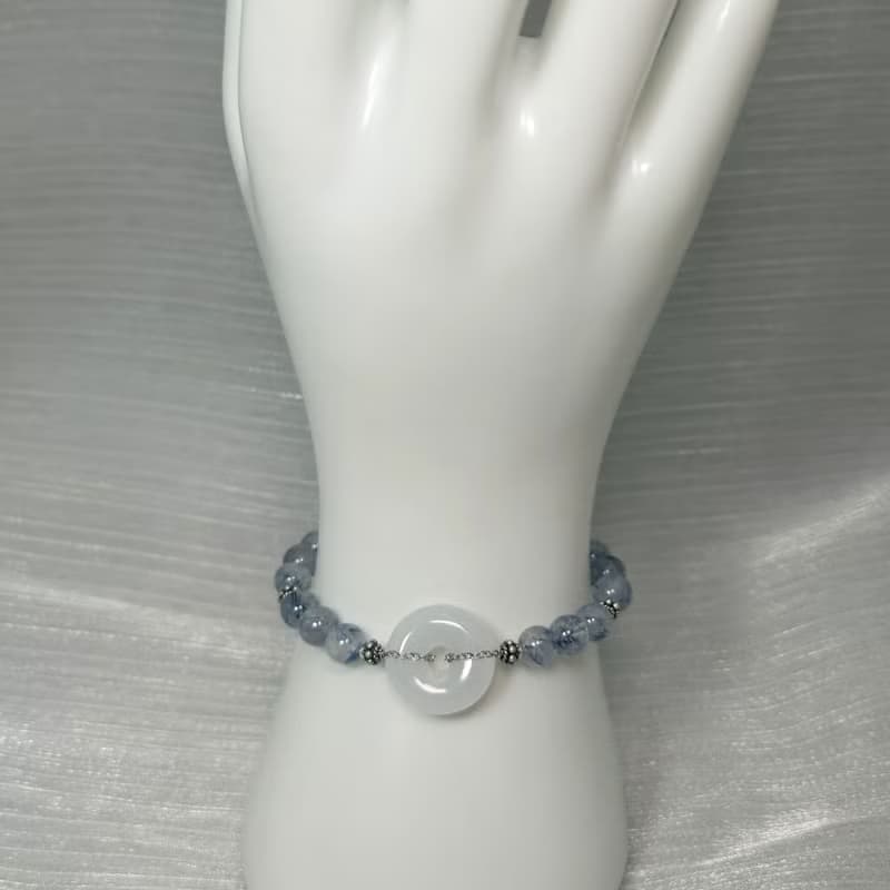 手鍊 翡翠 平安扣 藍髮晶 水晶 碧璽 925銀飾 手珠 寶石