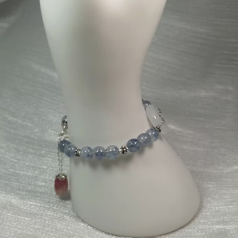 手鍊 翡翠 平安扣 藍髮晶 水晶 碧璽 925銀飾 手珠 寶石