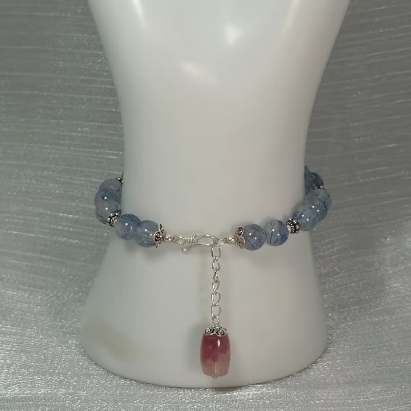 手鍊 翡翠 平安扣 藍髮晶 水晶 碧璽 925銀飾 手珠 寶石