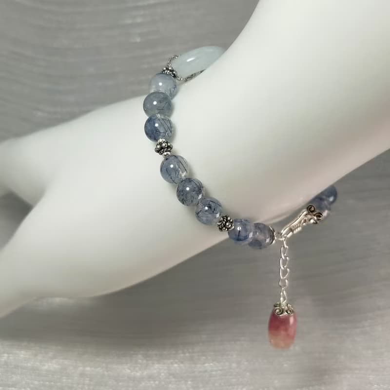 手鍊 翡翠 平安扣 藍髮晶 水晶 碧璽 925銀飾 手珠 寶石