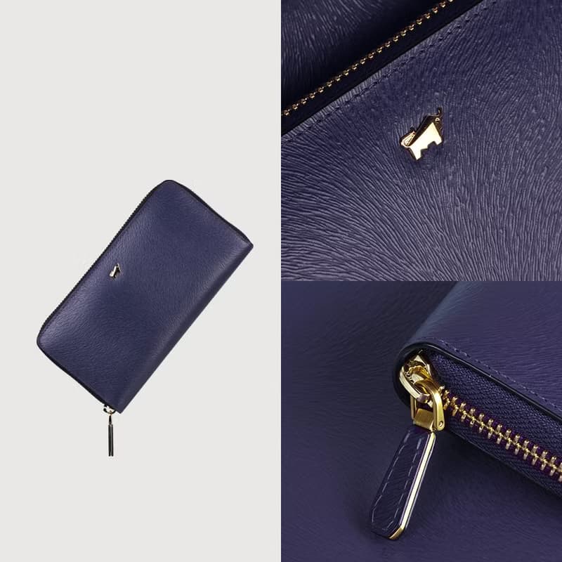 【免費升級送禮包裝】奧菲莉亞V 12卡拉鍊長夾-午夜藍/BF628-V102