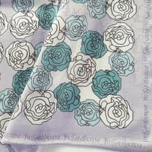 Yves Saint Laurent Vintage Scarf Woven Fabric Roses 23 x 23 inches 圣罗兰